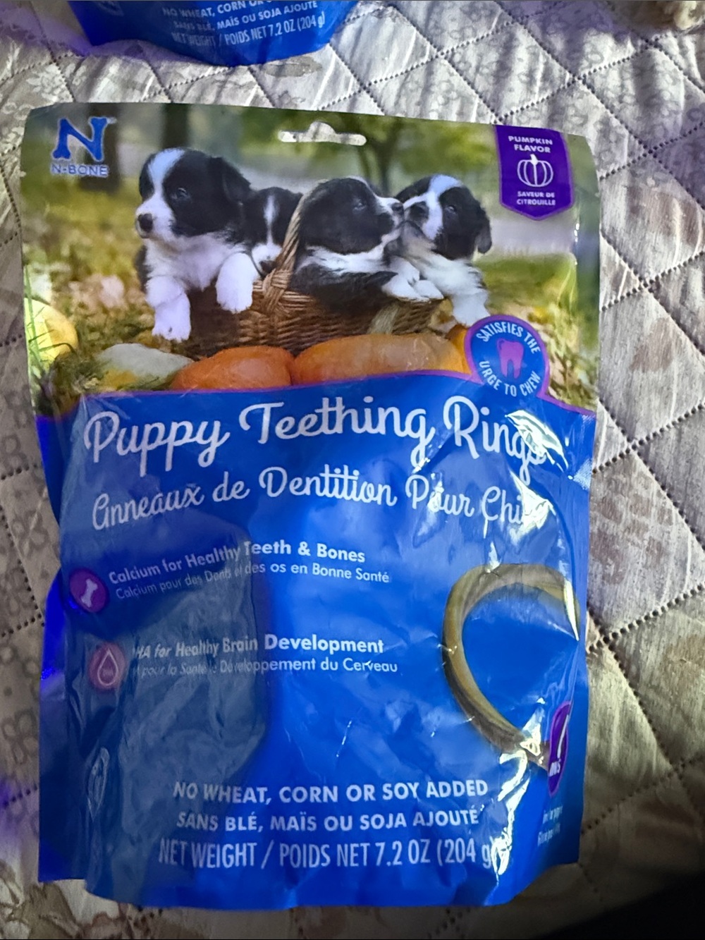 Puppy Teething Rings - Blue Packaging 24 Count Pumpkin and Peanut butter 6 bags - Picture 2 of 10